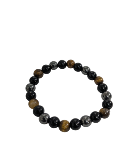 Triple Protection Bracelet for Women Men's Gifts - Protection Healing Crystal Bracelet - 8mm Gemstone Beaded Adjustable