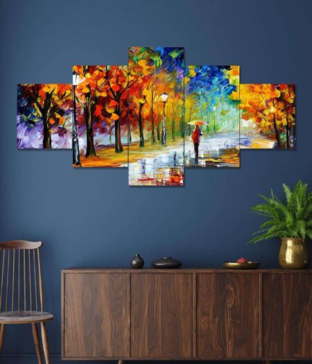 Modren Art Set of Five 3D Framed Paintings for Wall Decoration – Ideal for Home, Living Room, and Bedroom (75 x 43 CM)