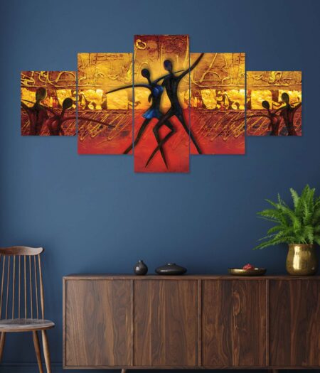 Modren Art Set of Five 3D Framed Paintings for Wall Decoration – Ideal for Home, Living Room, and Bedroom (75 x 43 CM)