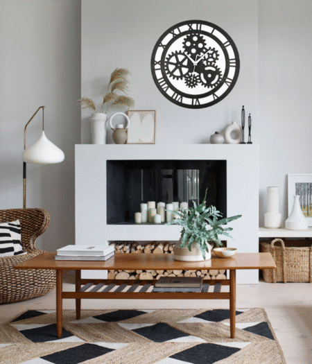 Wooden Silent Non-Ticking Wall Clock for Home Stylish Latest Designer Wall Clock for Home Living Room Bedroom Office Hall