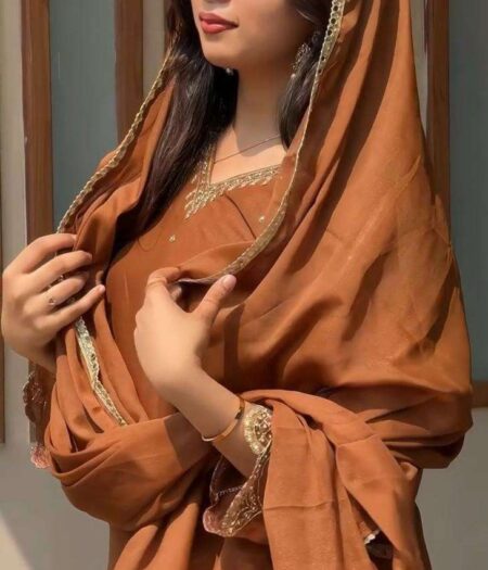 Women's Georgette Sequence Moti Work Straight Kurti With Salwar and Dupatta Set