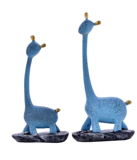 Giraffe Pair Antique Finish Showpiece