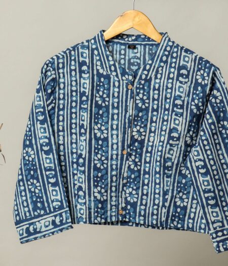 Handmade Block Print Cotton for Women ? Ethnic Floral Printed Top with Long Sleeves