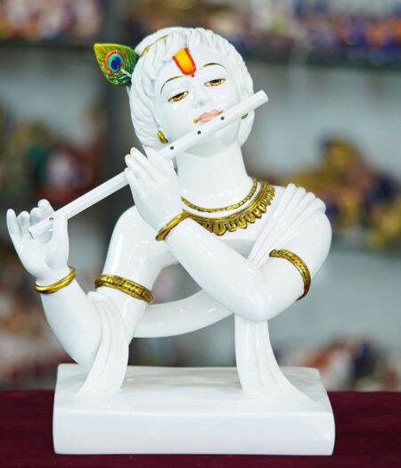 Marble  Handmade Flute Krishna  For Home Décor  Handcrafted Showpiece For Table Décor Temple Décor