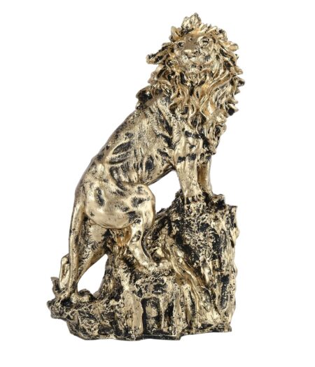 King Lion Black Statue