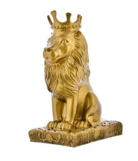 Lion Statue with Crown Sculpture