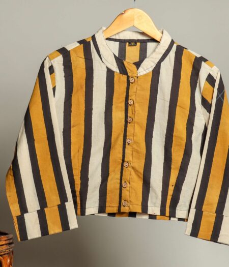 Handmade Block Print Cotton for Women ? Ethnic Floral Printed Top with Long Sleeves