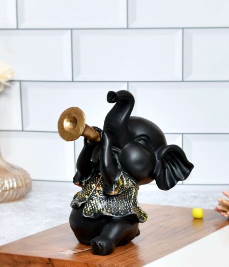Elephant Playing Musical Instrument Sculpture