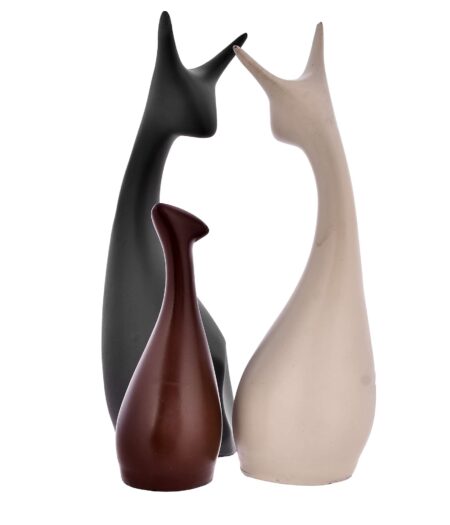 Giraffe Pair Antique Finish Showpiece